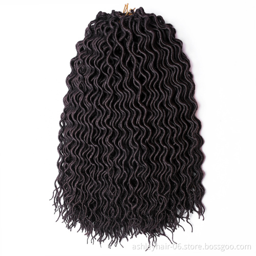 18 Inch 100% Synthetic Hair Extensions Goddess Wavy Curly Faux Crochet Locs